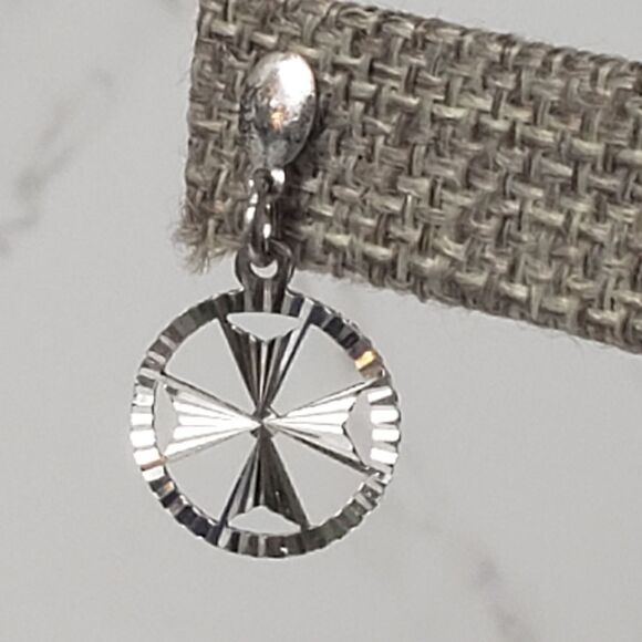 VINTAGE Silver-plated Maltese Cross Pierced Earrings - Picture 2 of 6